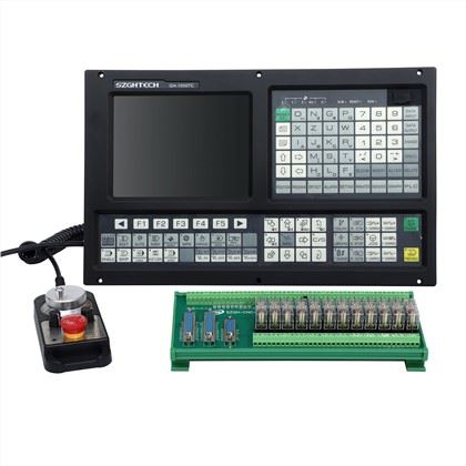 GH1000TC-2 is 2 axis Lathe CNC Controller ,with 8.4 inches display(800x600) ,2 analog spindle ,2ms interpolation in high speed, support ATC , PLC and macro function. which obviously improve the efficiency,precision and surface quality of parts processing. New USB interface,it shupports the file operation and program running in flash.